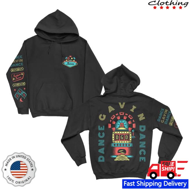 Official Dance Gavin Dance Band Merch Slot Machine Black Pull Over Hoodie DanceGavinDance