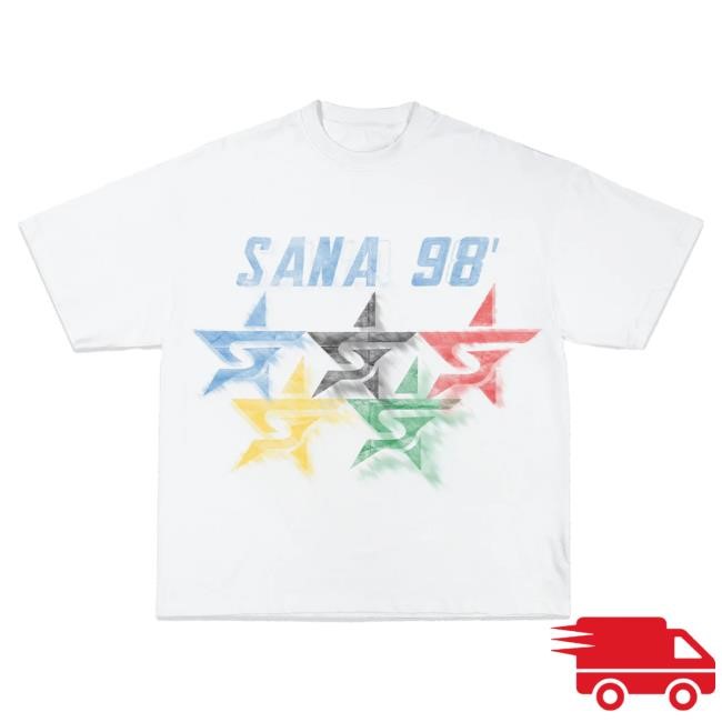Official Sana Detroit Store Olympic Star T-Shirts - White SanaDetroit
