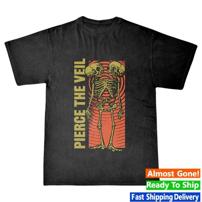 Official Pierce The Veil Merch Store Black Conjoined Skeleton Shirt New Pierce The Veil Clothing Shop Ptv Merch