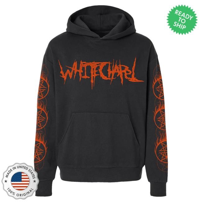 Official Whitechapel Merch Store Whitechapel Flaming Cult Black Hoodies