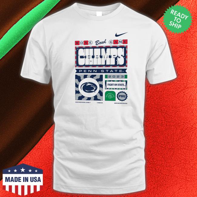 Penn State Nittany Lions 2023 Rose Bowl Champions Locker Room Shirts
