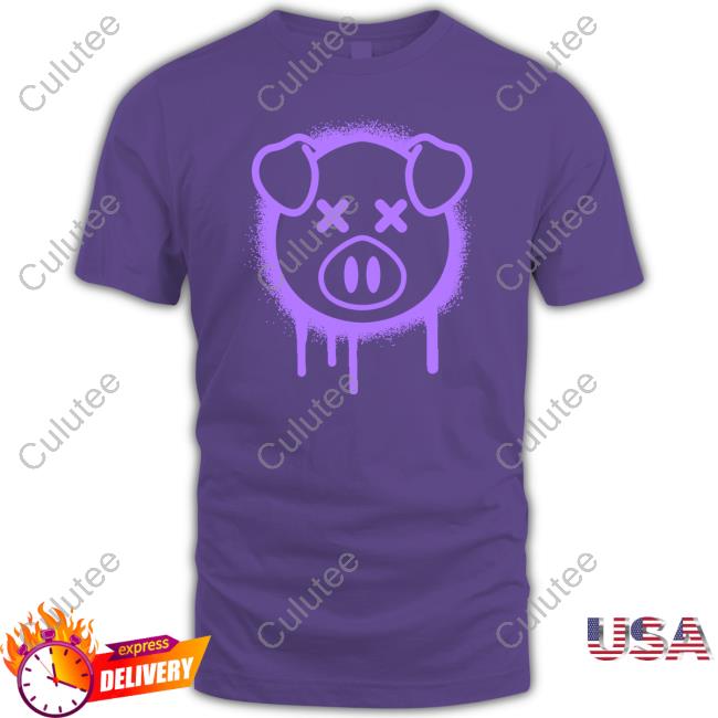Official Shane Dawson Merch Spray Paint Pig Purple Hoodie