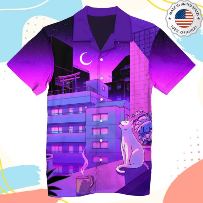 Official Vapor95 Clothing Store Vapor 95 City Nights Hawaiian T-Shirts