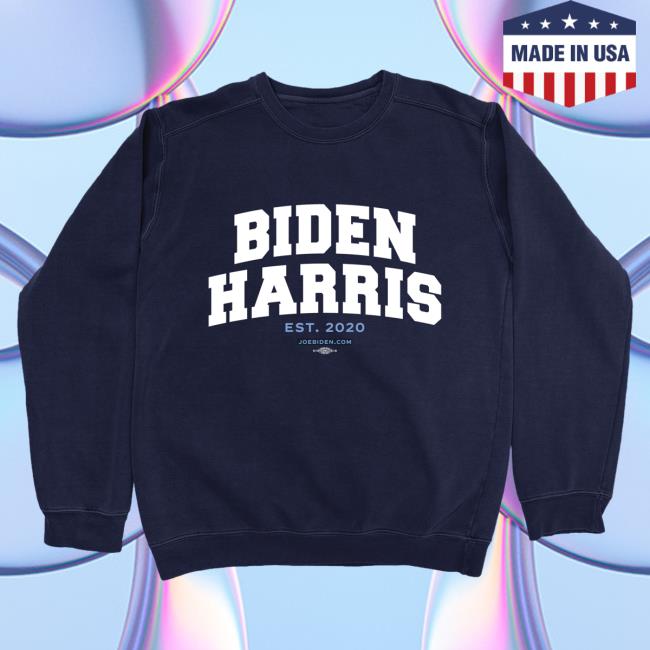 Official Joe Biden Merch Store Joe Biden Biden/Harris Varsity (Navy Crew neck) Joe Biden Apparel Clothing Shop JoeBiden