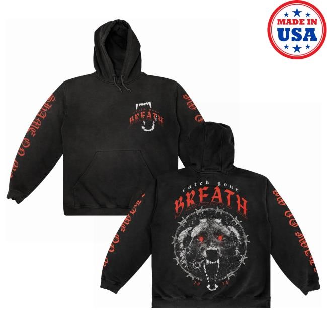 Official Kings Road Merch Store Catch Your Breath Barbed Wolf Hoodies (Black)