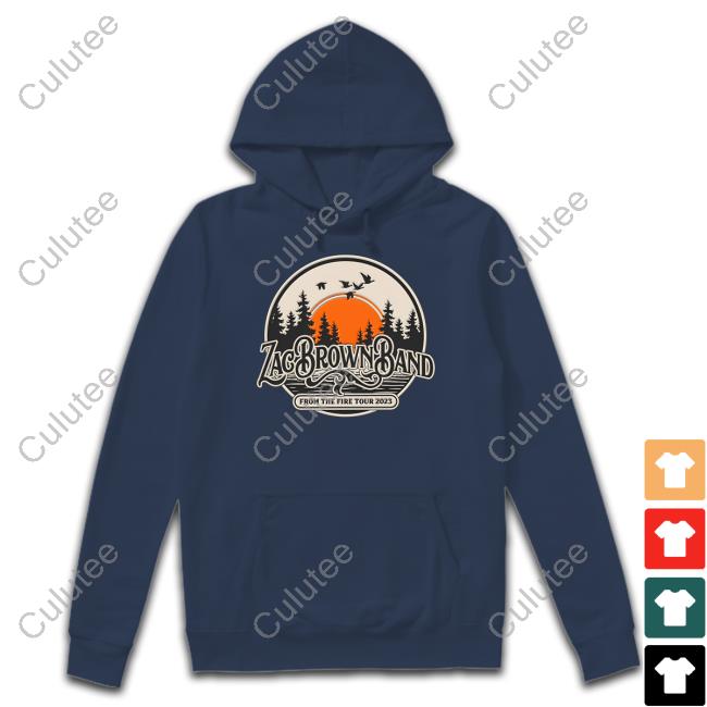 Official Zac Brown Band Merch Sunset From The Fire Tour 2023 Crewneck Sweatshirt