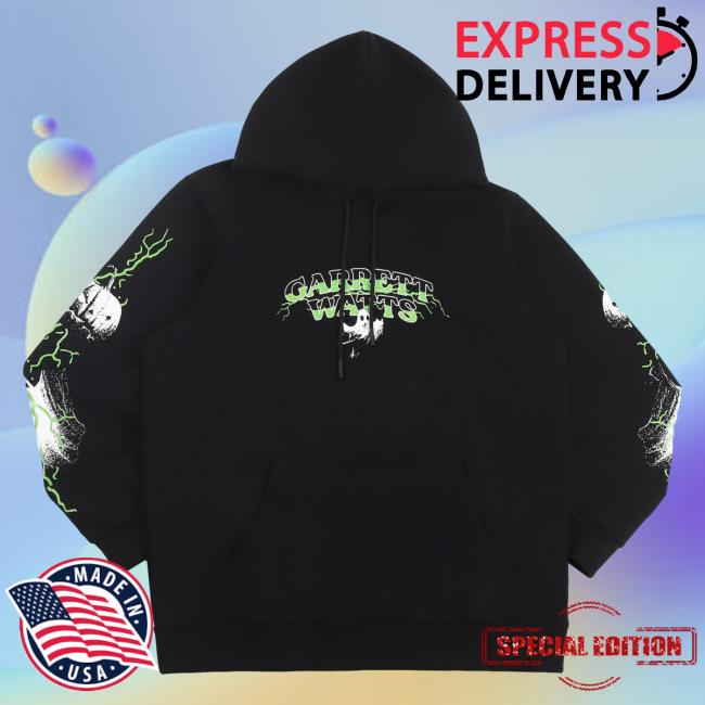 Official Garrett Watts Merch Garrett Watts The Haunted Glow Hooded Sweatshirt Black