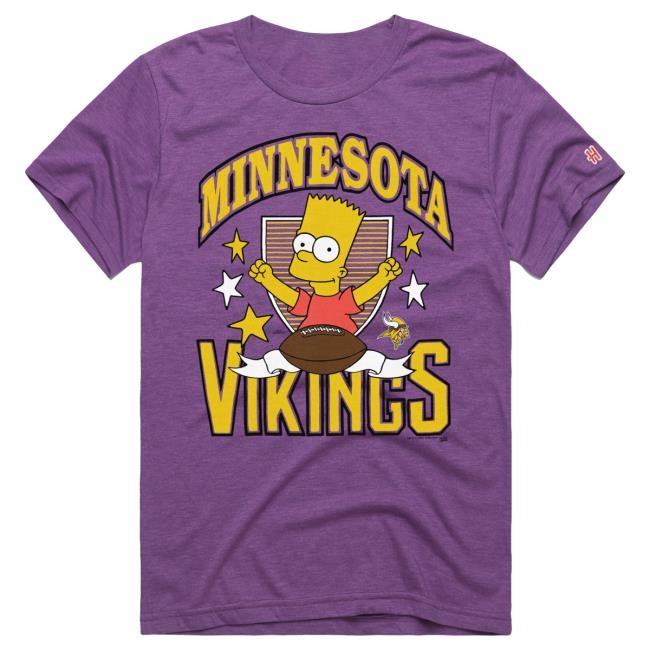 Official Minnesota Vikings Homage x The Simpsons Youth New Shirt - Purple