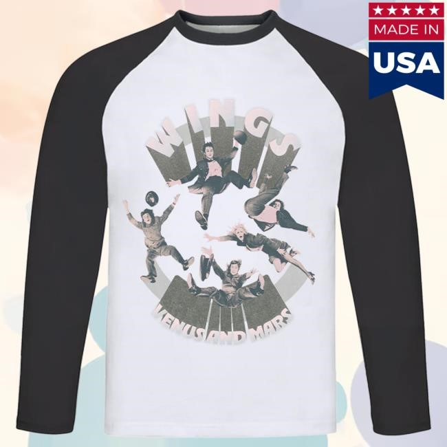 Official Paul Mccartney Merch Venus and Mars Black Raglan Long-Sleeve
