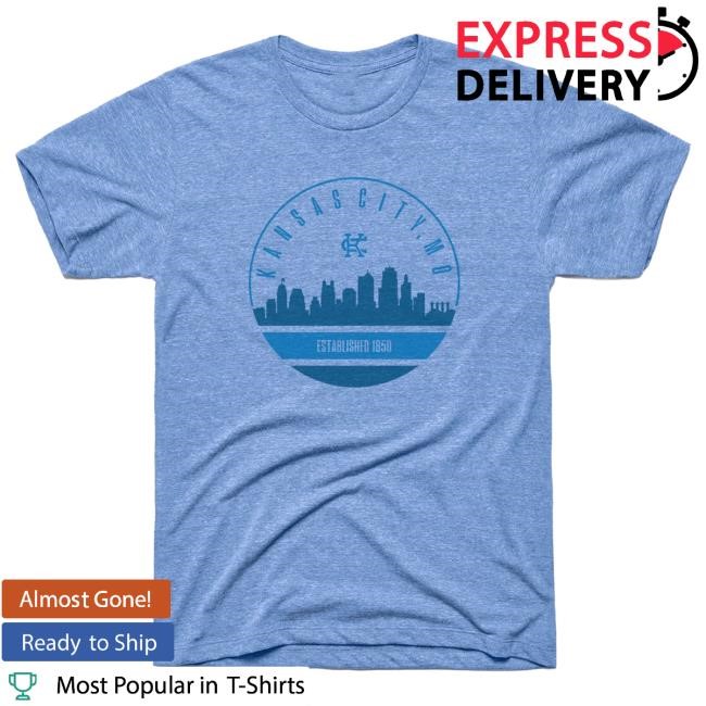 Official Charlie Hustle Merch Store Kansas City Skyline Est 1850 Tee