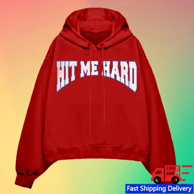Billie Eilish Hit Me Hard And Soft Red Hoodie Sweatshirt Billie Eilish Holidays Merch