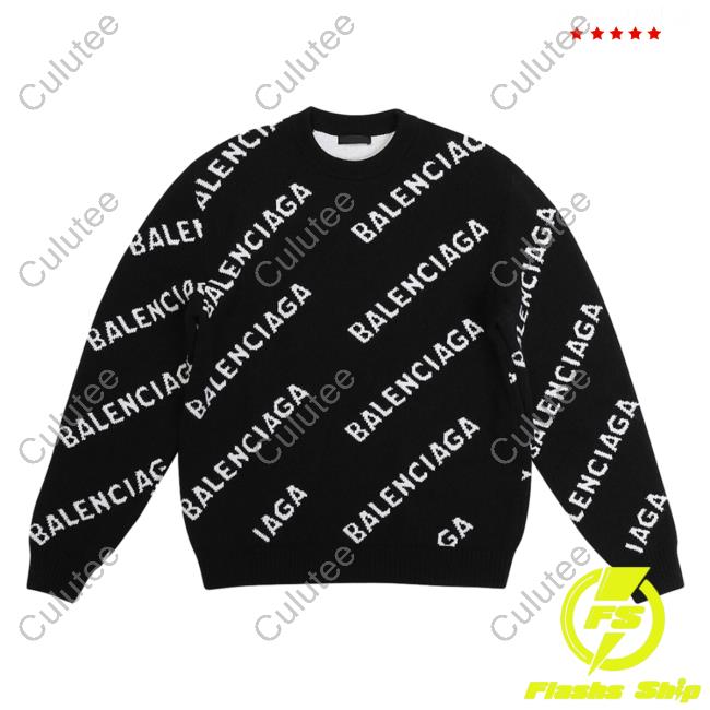 Official Saks Fifth Avenue Clothing Store Shop Balenciaga Allover Logo Black White AOP Shirts 3D All Over Print Saksfifthavenue