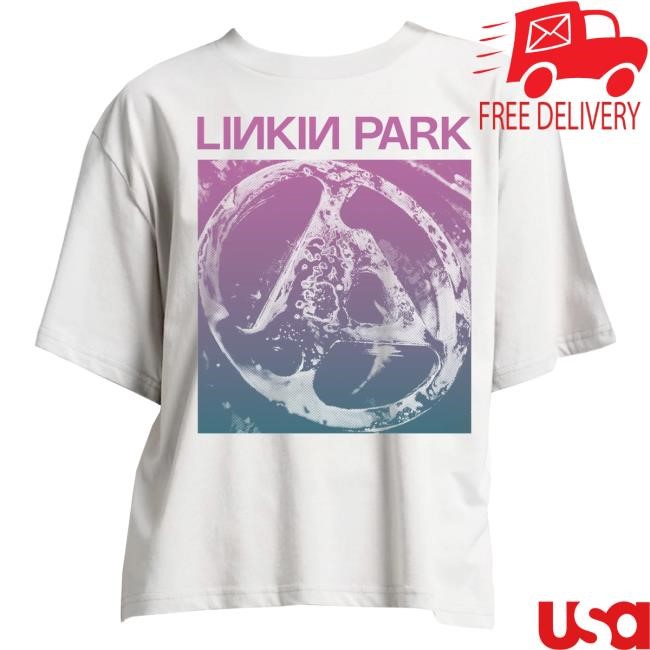 Official Linkin Park Merch Store Shop Linkin Park FZ Deluxe Gradient Ladies Drop Shoulder White Tees LinkinPark