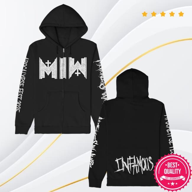 Official Motionless In White Merch Store Infamous Zip Up Hood (Black)