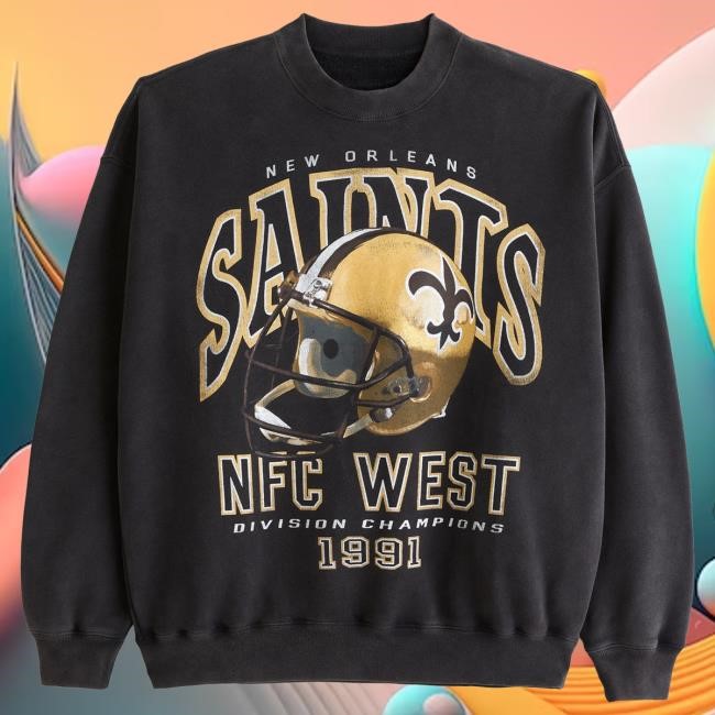 New Orleans Saints Graphic Crew Sweatshirt With Iconic NFL Art NFL Football Saints Graphic Crew Built For Dome Atmosphere