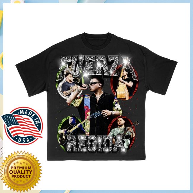 Fuerza Regida Merch Banda Black Tee Shirt