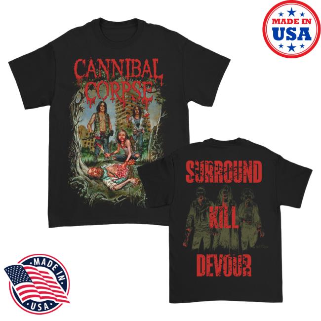 Official Cannibal Corpse Merch Store Surround Kill Devour T Shirt Black CannibalCorpse