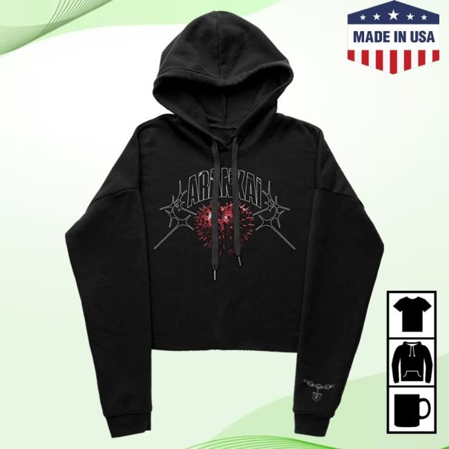 Official Arankai Merch Store Arankai Keychain Heart Cropped Pullover Hoodie