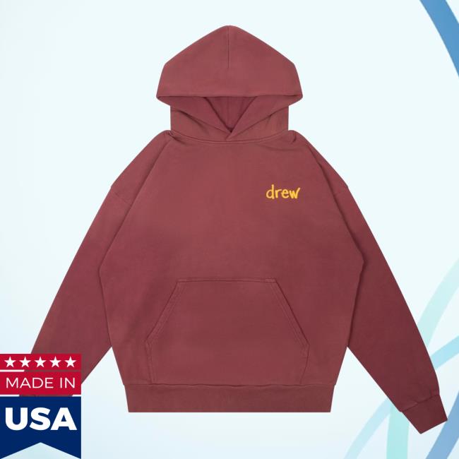 Official Drew House Merch Store Shop Scribble Sweatshirts Faded Maroon Drew House Apparel Clothing