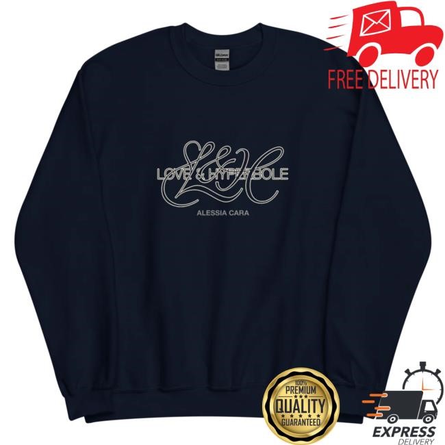Official Alessia Cara Merch Store Alessia Cara Love & Hyperbole Sweatshirt on Navy AlessiaCara