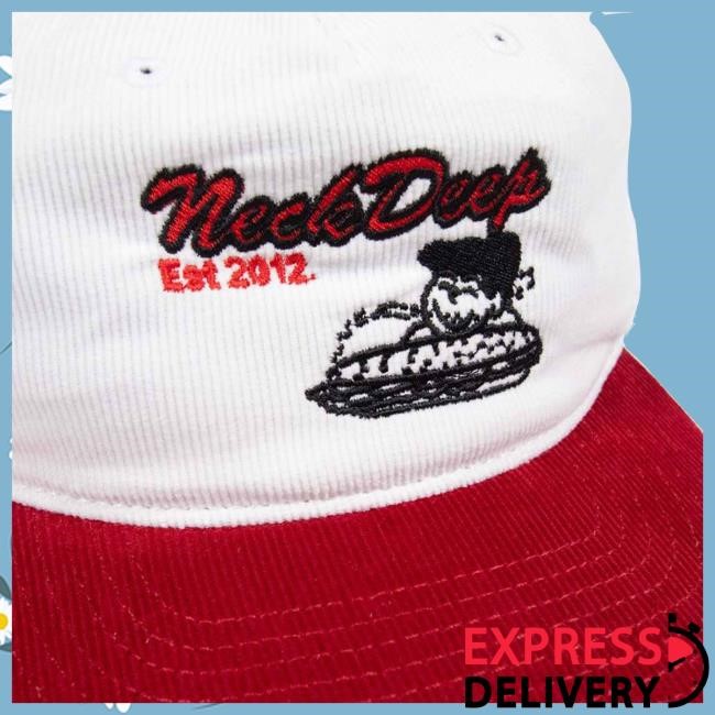 Official Neck Deep Merch Store Neck Deep Sub Corduroy Hat – White/Red
