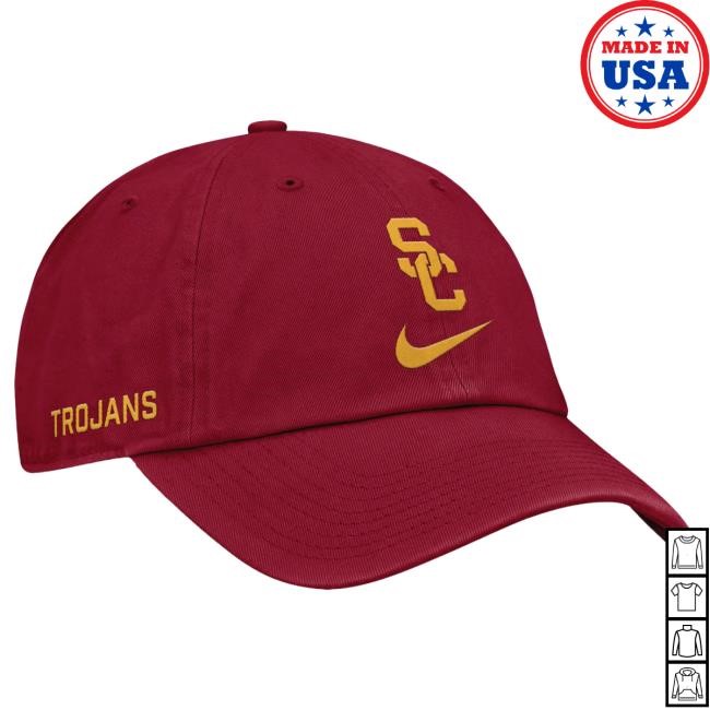 USC Trojans Nike Cardinal SC Interlock Swoosh Trojans Team Club Primetime Unstructured Cap USC Bookstores Officical