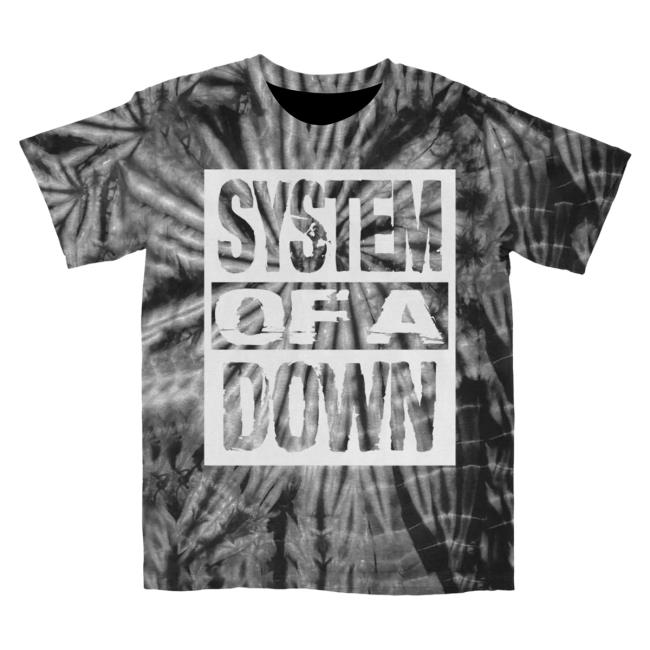 Official System Of A Down Merch Store Shop Merch System Of A Down Block Logo Tie Dye Shirt