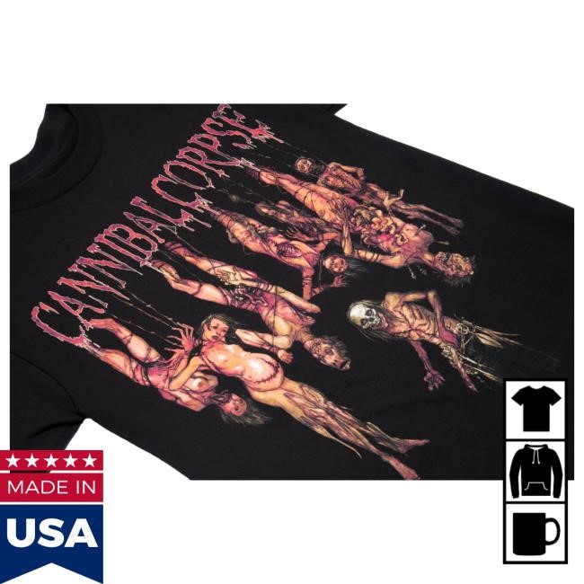 Official Cannibal Corpse Merch Cannibal Corpse Torture Album Cover Tshirt (Black)