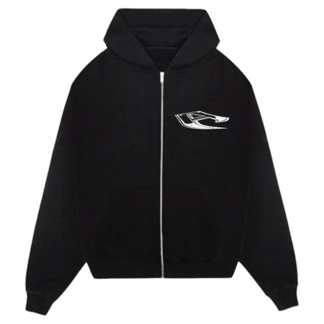 Official Playboi Carti Merch Store Antagonist Dagger Zip Up Hooded Sweatshirt
