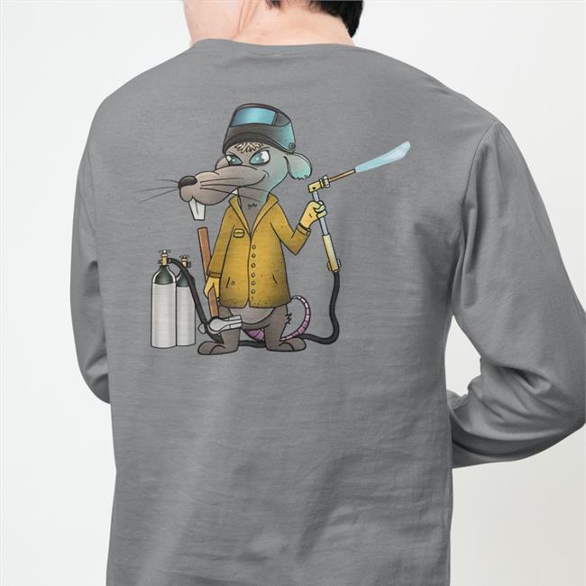Fab Rats Original Welder Rat Logo Tee Dark Heather