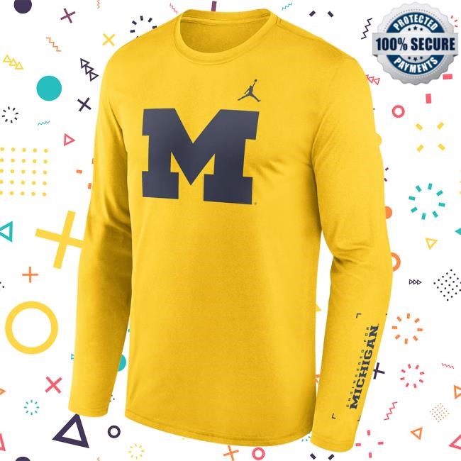Michigan Wolverines Jordan Brand Basketball Legend Courtside Maize Long Sleeve Tee The M Den Shop