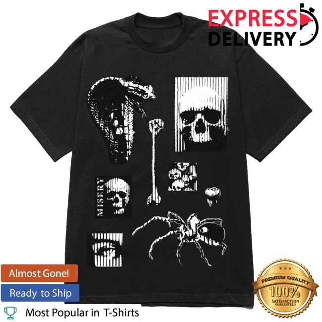 Official Misery Worldwide Phobia Graphic Print Black Tee Shirt