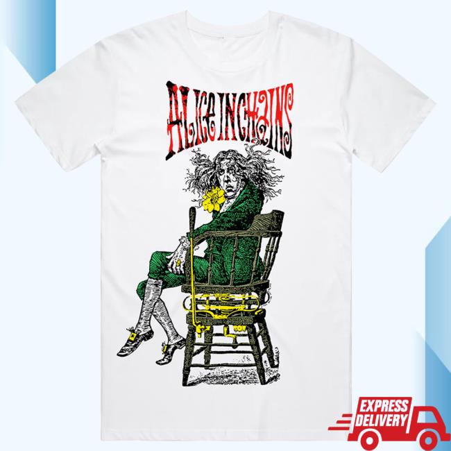 Official Alice In Chains Merch Store Angry Chair White T-Shirt Aliceinchains