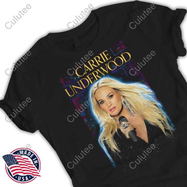 Official Carrie Underwood Store Black Rhinestone Mic Photo Shirt