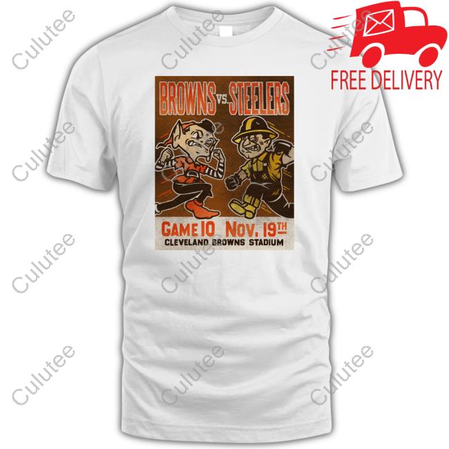 Cleveland Browns Browns Vs Steelers Game 10 Nov 19Th Long Sleeve T Shirt Official Cleveland Browns Browns Vs Steelers Game 10 Nov 19Th Shirt