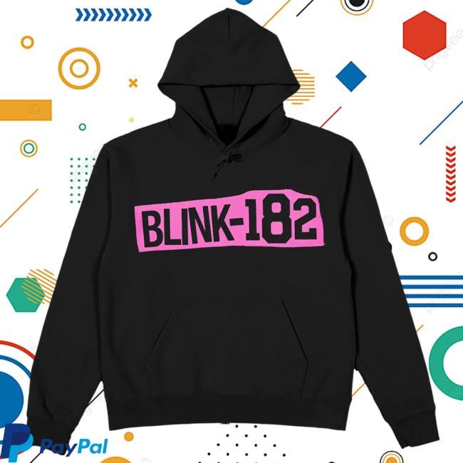 Official Blink 182 Merch Blink-182 Missionary Impossible Pink Brickwall Hooded Sweatshirt