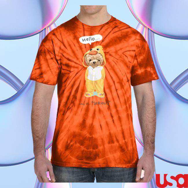 Official Tee Shirt Palace Hello Why So Serious Tie Dye Tee Orange Teeshirtpalace