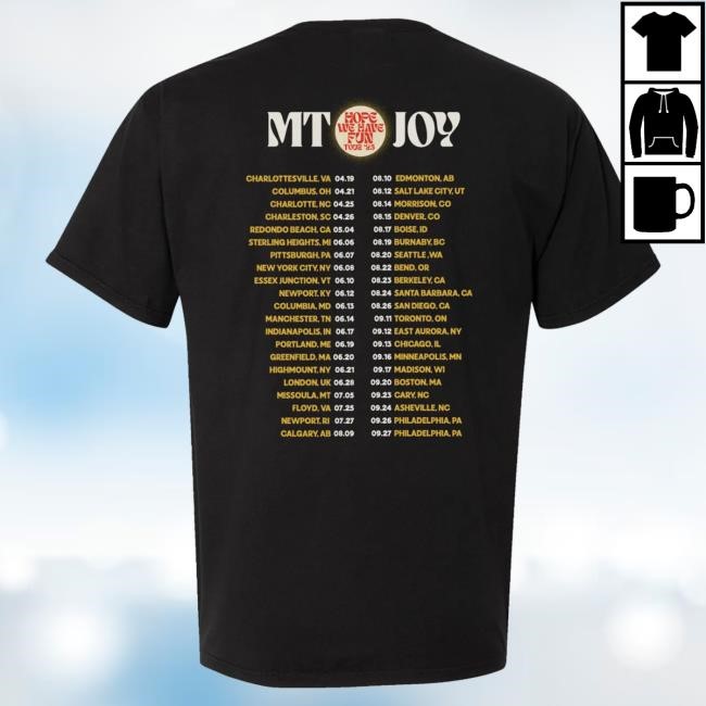 Official Mt Joy Merch Hope We Have Fun 2025 Tour Tees