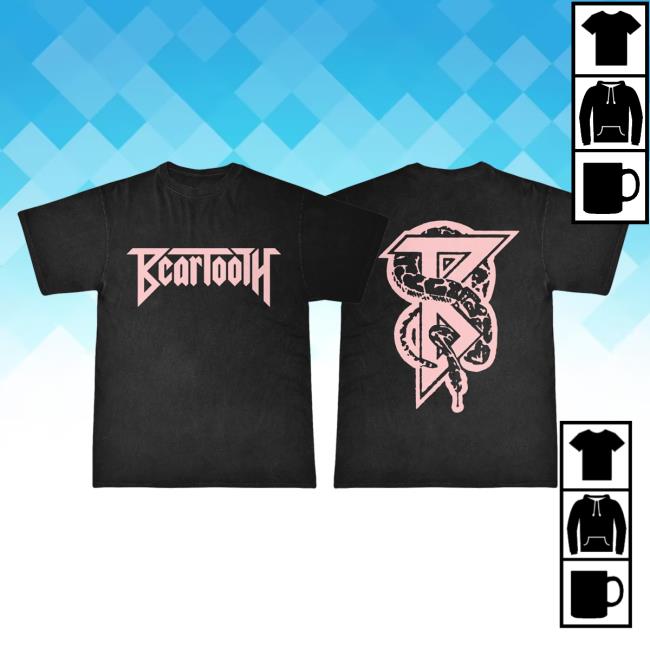 Official Beartooth Band Clothing Beartooth Clothing Beartooth Snake On My Back Tee Surface Pink Beartoothband