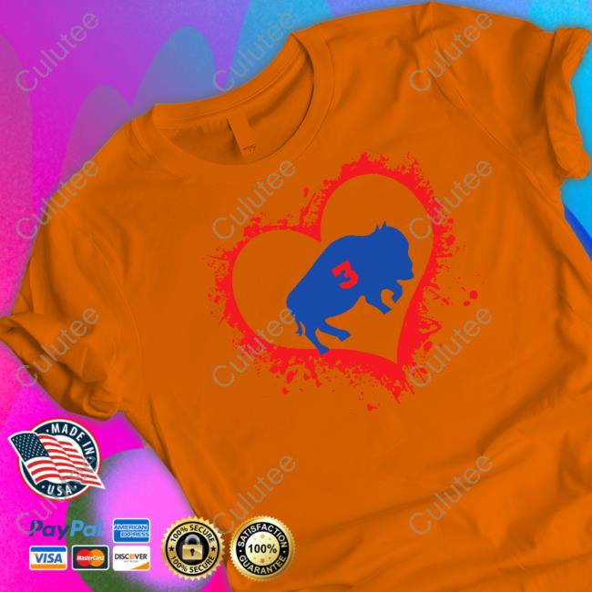 Damar Hamlin Heart 3 Long Sleeve T Shirt Midnightboathouse