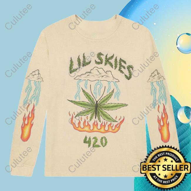 Official Lil Skies Clothing Store Shop Weed Butterfly Sweatshirt Lilskies Merch