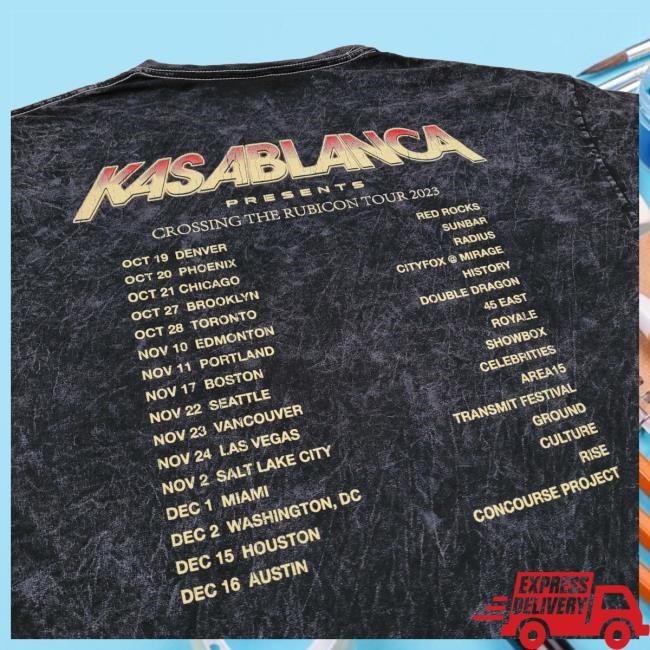 Official Kasablanca - Crossing The Rubicon Tour Vintage Wash Hot Shirt
