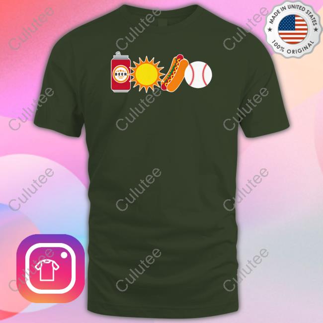 Official The Chicago Version Beer Sun Hotdog Ball T Shirts