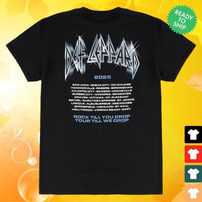Official Def Leppard Merch Pyromania Summer Tour 2025 Shirts