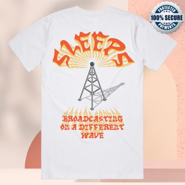 Official While She Sleeps Merch Broadcasting On A Different Wave Broadcast Shirt New White Merch Bar