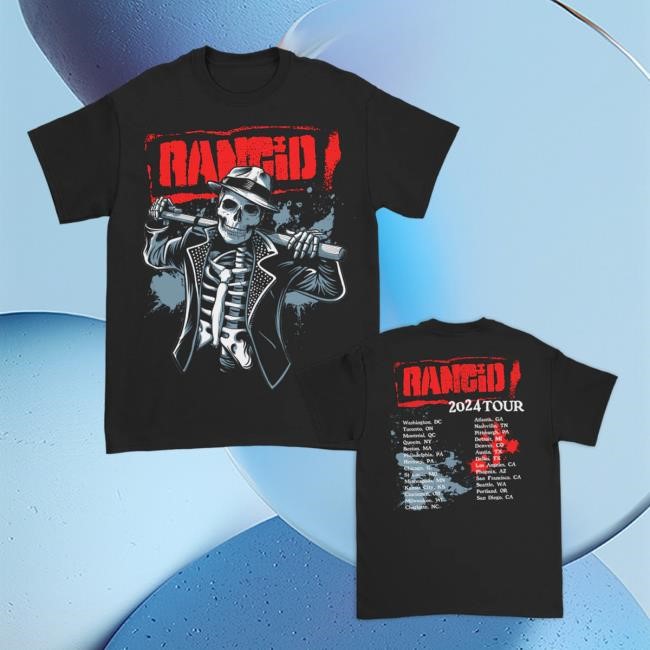 Official Rancid Apparel Store Bo Knows Skele-Tim NA Tour 2024 New Shirt (Black) – Rancid Store US