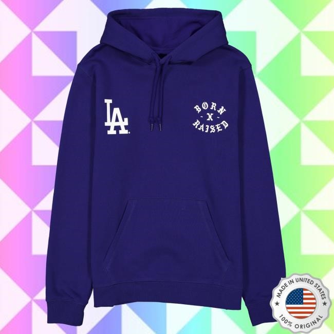 Official Born X Raised Merch Store Shop Born X Raised + Dodgers Lgd Rocker Hooded Sweatshirt: Grey BornXRaised