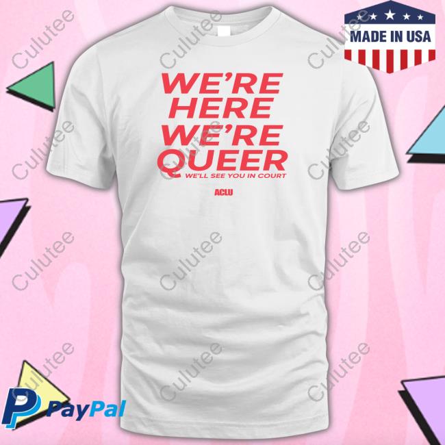 Official We're Here We're Queer Ringer Crewneck Sweatshirt