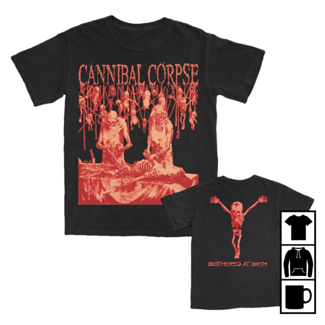 Official Cannibal Corpse Merch Store Butchered At Birth Bootleg Attractive Shirt Black CannibalCorpse