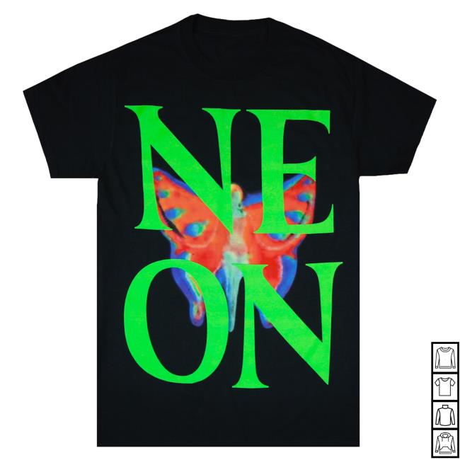 Official Playboi Carti Neon Tour Butterfly Tee Black PlayboiCarti Clothing Shop Store